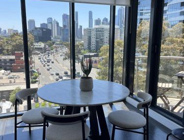 Light-Filled Apartment with City Views, Office & Parking
