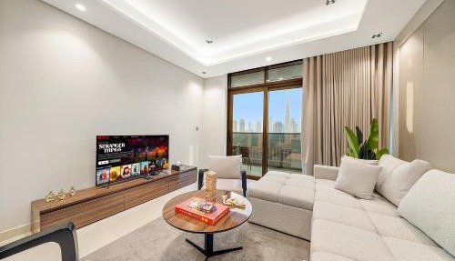 Luxe 1BR with Burj Khalifa View l 10mn to Downtown