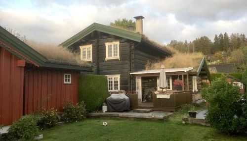 Tømmerhus nær Tusenfryd utenfor Oslo.